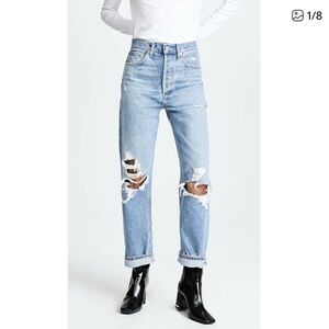 Agolde 90s Mid Rise Jeans Loose Fit Fall Out Blue Size 28